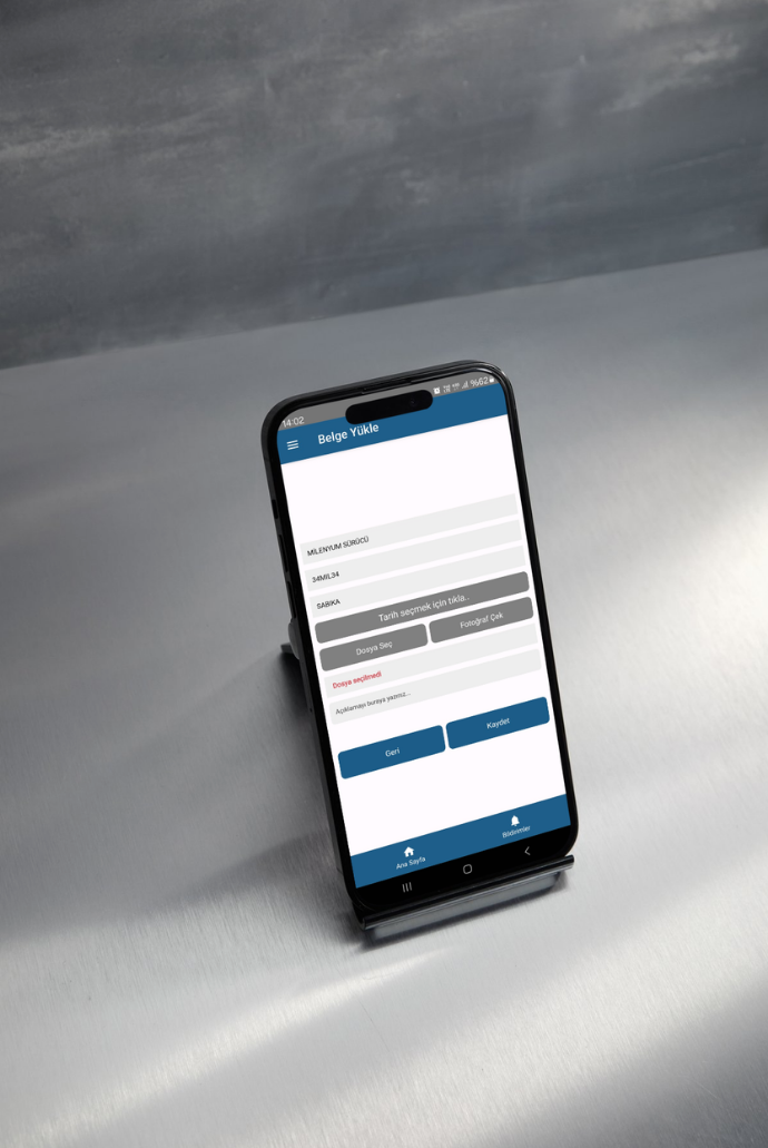 Tedarikçi uygulaması ekranı
