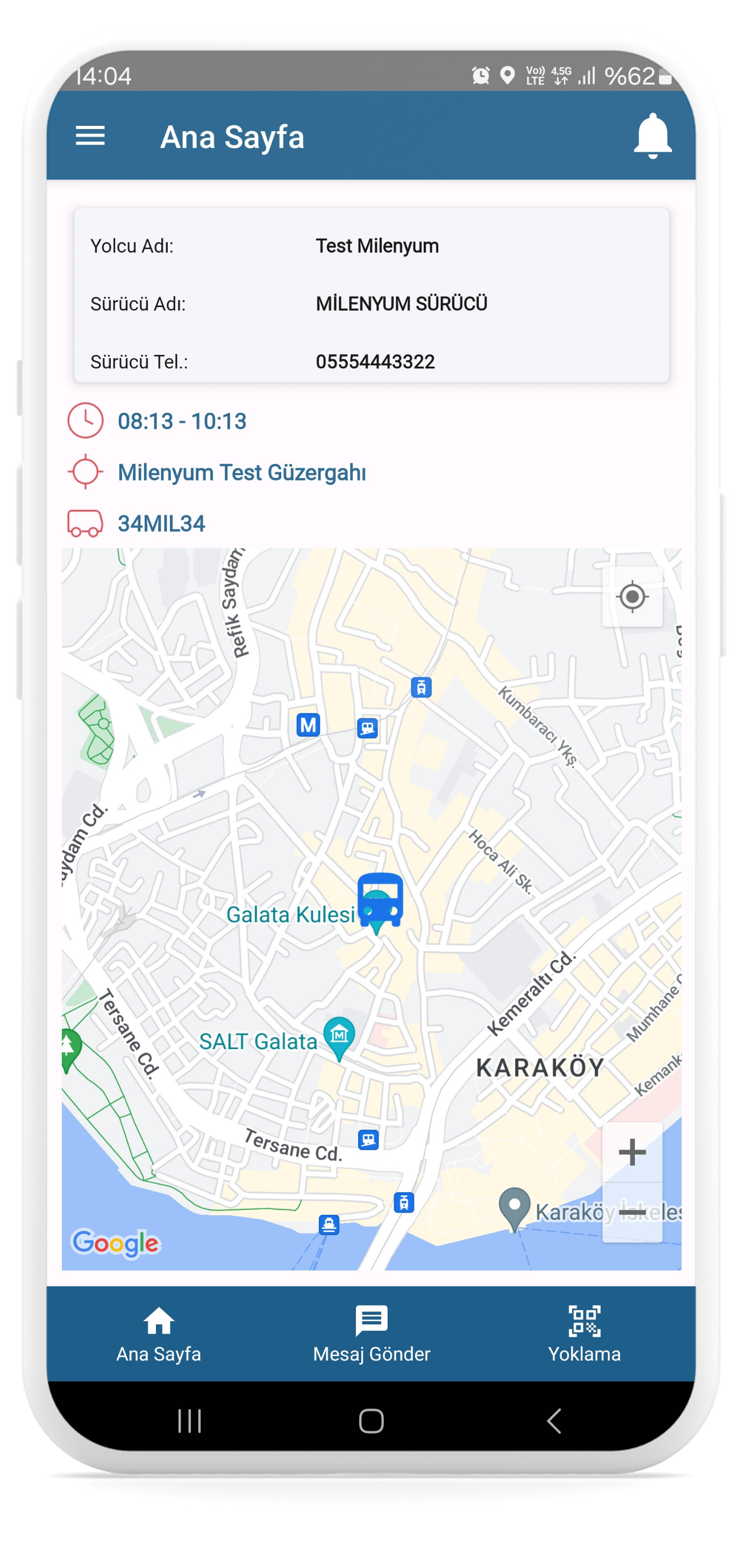 Yolcu Yönetim Sistemi Mobil Uygulama